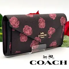 極美品✨ COACH コーチ 二つ折り財布 ソフト ウォレット ウィズ ローズ