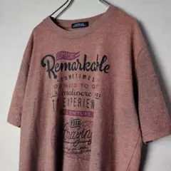 ブラウン プリント Tシャツ Lサイズ