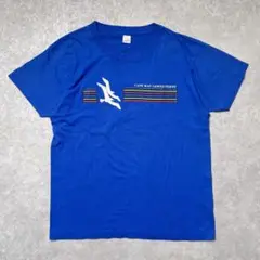 【美品】80s スクリーンスターズ 袖裾シングルステッチ Tシャツ ブルー L