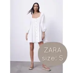 ZARA ポプリン地ミニワンピース