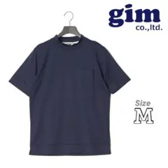 新品 gim / ジム スロープネック Tシャツ ネイビー M
