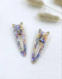 ネコ　ヘアクリップ