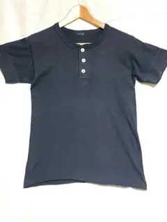 80`s ヘルスニット ヘンリーネックＴ Black M