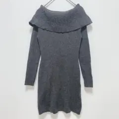 グレイル|リブニット ミニワンピース【S】オフショルダー タイト 小さめ 茶色