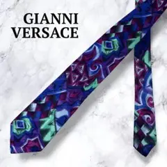 【極美品】GIANNI VERSACE ヴェルサーチ 高級 ネクタイ アート柄