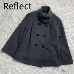 Reflectダブルボタンショートコートアンゴラ混M9グレー