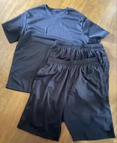 黒 Lサイズ ジャージ上下セット　ハーフパンツ2枚