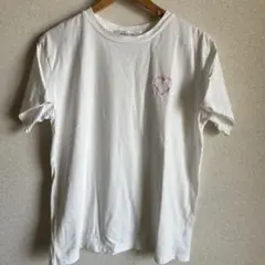 しまむら ？ホワイト ハートメッセージ Tシャツ