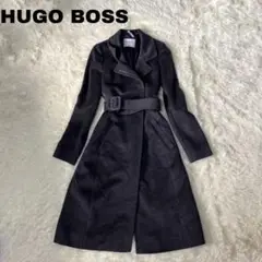 ヒューゴ ボス HUGO BOSS ロングコート ウール100% ブラック