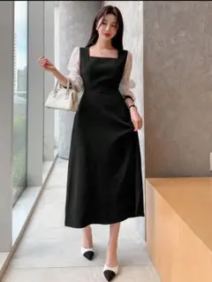ワンピース ロング 同窓会 黒