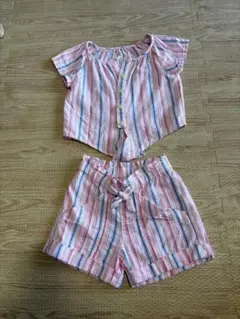 GAP KIDS ストライプ柄 トップスとショーツセット XS