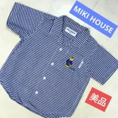 MIKI HOUSE　美品　ブラウス　95　シャツ　チェック柄　青色