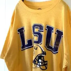 THREADS LSU カレッジ Tシャツ L イエロー 黄色 古着