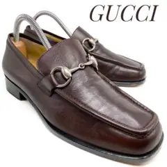 GUCCI グッチ ホースビットローファー 0399 茶 ブラウン 22cm