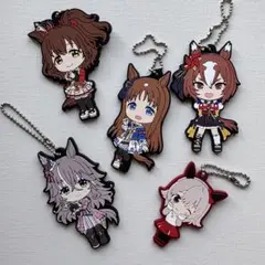 キーホルダー ラバーマスコット 一番くじ ウマ娘 プリティーダービー　5点セット