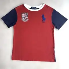 POLO ラルフローレン 半袖 Tシャツ ビッグポニー 140 赤 紺 レッド