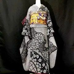 【成人式応援価格】逸品 三松誂製 本総絞り 黒 本振袖
