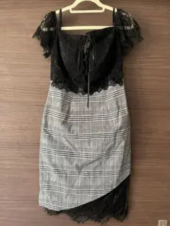 Love rich ミニドレス　キャバ　チェック　レース　黒