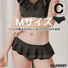 M 水着 ショーツ フリル レディース ブラック 黒