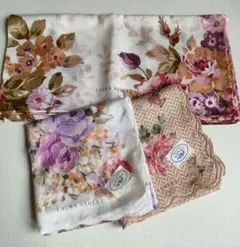 LAURA ASHLEY フラワープリント ハンカチ3枚セット（1枚は大判サイズ