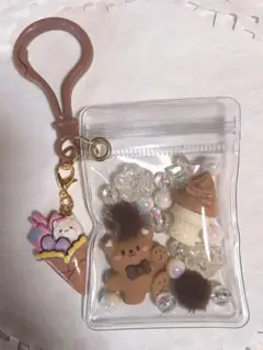 キャンディーバッグキーホルダー くま 茶色系