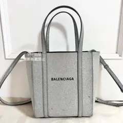 バレンシアガ 美品 エブリデイ トートバッグ 2way XXS グリッター