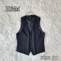 H&Mエイチアンドエム　フォーマルベスト（50）黒　式典　大きいサイズ