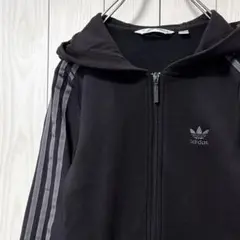 希少 アディダス オリジナルス adidas パーカー フルジップ 刺繍ロゴ S