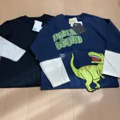 新品　恐竜プリント 長袖カットソー 120 2つセット