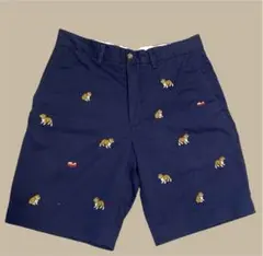 ポロラルフローレン メンズ ブルドッグ 刺繍柄 ショートパンツ ネイビー　30