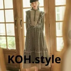 未使用級　KOH.style アールデコワンピース　総柄　フリーサイズ