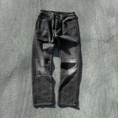 LEVI’S 505 ブラックデニム 先染ブラック ストレス ワイド