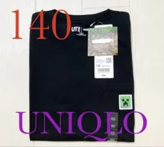 ●新品タグ付き●ユニクロキッズ●マイクラ・半袖Tシャツ●ブラック●140サイズ