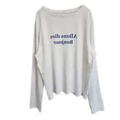 ショコラフィネローブ ロゴ Tシャツ カットソー ホワイト 薄手