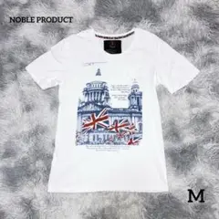 ノーブルプロダクツ Tシャツ イギリス国旗プリント ホワイト