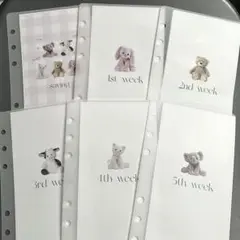 A6バインダー 貯金 saving リフィル weekly ぬいぐるみ 韓国 紫