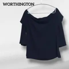 WORTHINGTON 黒 オフショルダー 七分袖 秋服 XL 大人 海外古着
