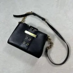 【希少】マークジェイコブス ショルダー バッグ 黒 フロントベルト チェーン