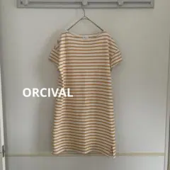 ORCIVAL バスクシャツ　ボーダー　チュニック　オレンジ