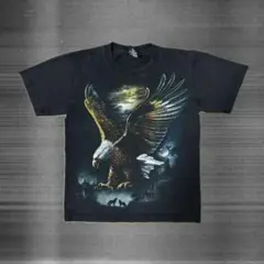 90sRockChang 鷲eagle コヨーテ両面グラフィックプリントTシャツ