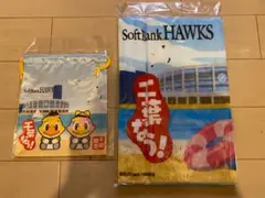 ソフトバンクホークス 千葉限定フェイスタオル＆巾着