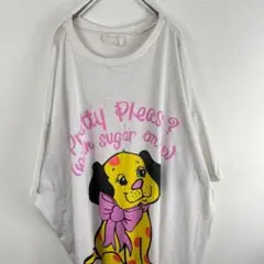 90s 犬 アニメ シングルステッチ Tシャツ 白Tシャツ 白T