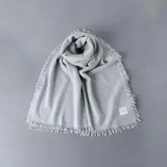 【クリーニング済】elegancese☆ピュアカシミア100% フリンジストール