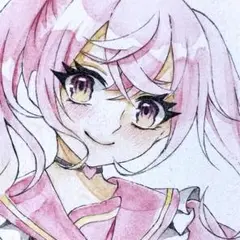 オリジナル 手描き イラスト アナログ 水彩 色鉛筆 てのひらペーパー