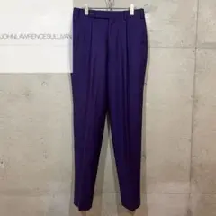 美品 ジョンローレンス サリバン パープル 紫 ウール カラースラックス パンツ
