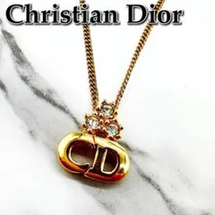 良品☆クリスチャンディオール Dior ネックレス ラインストーン CDロゴ