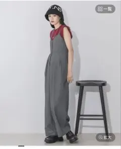 ジーナシス フロントZIPタックワイドサロペ M