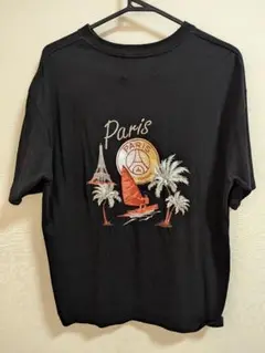 パリ・サンジェルマン　Tシャツ　ブラック　サイズS　両面刺繍　胸ポケット