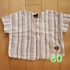 ストライプシャツ　子供服　80センチ　綿100%　バースデイ