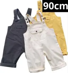 [Hiheart] キッズ デニム サロペットパンツ オーバーオールダークグレー